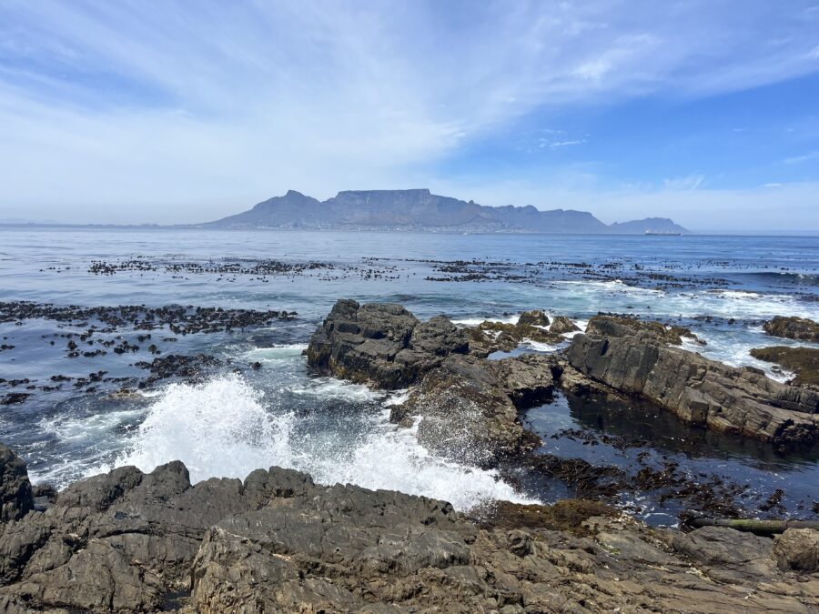 View towards Robben Island from Cape Town